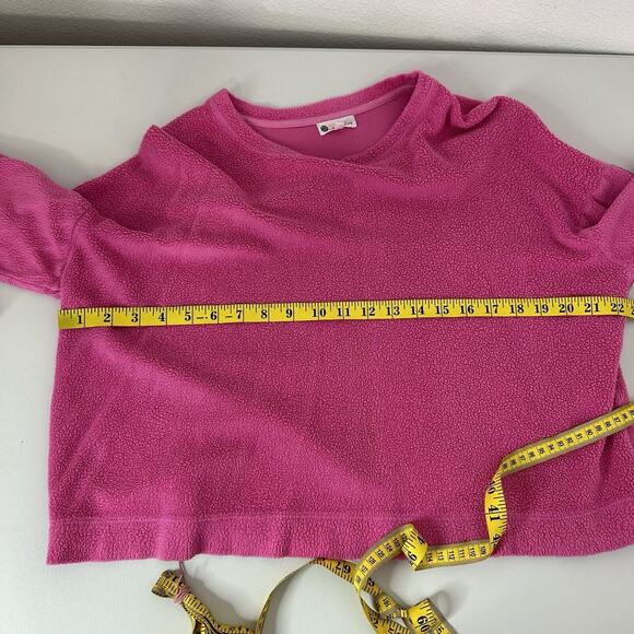 Evereve Sweatshirt Womens Small Pink Fleece Pull Over Relaxed Soft Casual - Picture 8 of 10